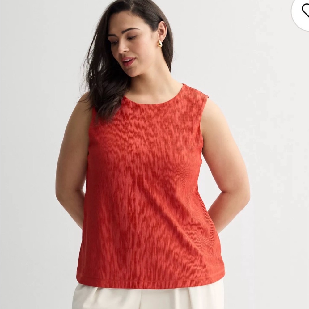 Talbots Plus Elegant Women's Sleeveless Orange Tank Top 2X